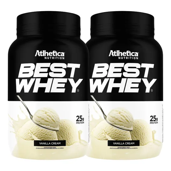 Kit 2x Best Whey Proteina Isolado Baunilha 900g - Atlhetica Foto 1