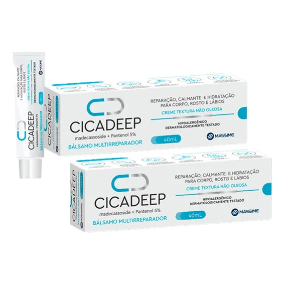 Kit 2x Cicadeep 40ml - Hidratante E Cicatrizante = Cicaplast Foto 1