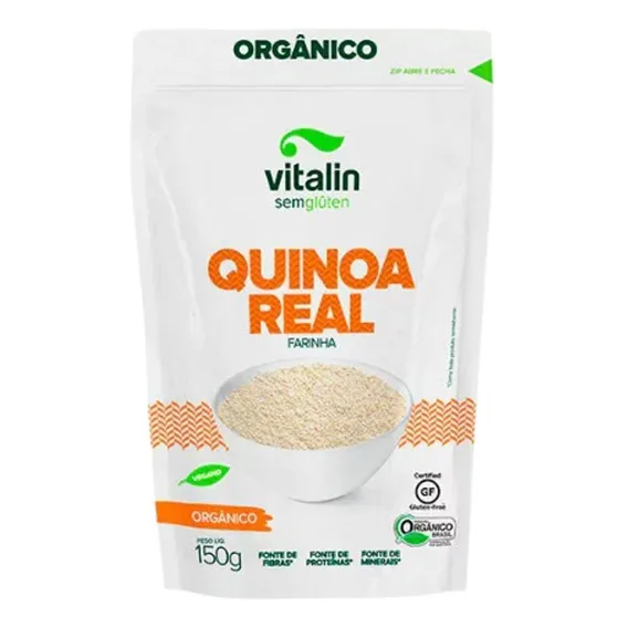 Kit 2x: Farinha Quinoa Real OrgĂąnica Sem GlĂșten Vitalin 150g Foto 1