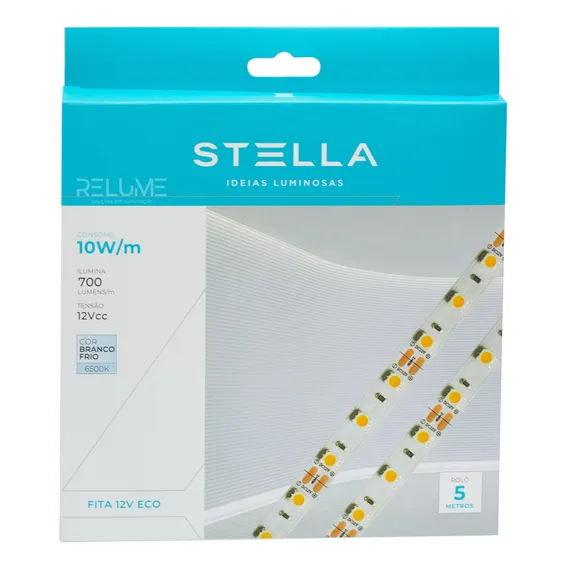 Kit 2x Fita Led Stella 10w/m Ip20 12v 700lm/m Luz Branco Frio 6500k Foto 1