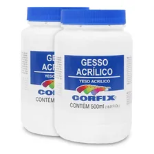 Kit 2x Gesso AcrÃlico 500ml Corfix Cor Branco Foto mini 1