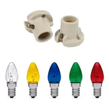 Kit 2x Lâmpada Chupeta 7w + 2x Soquete E-14 De Porcelana Luz Opcional 127v Foto mini 1