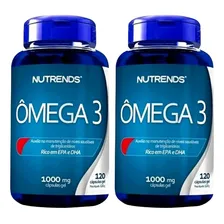 Kit 2x Ômega 3 1000mg Óleo De Peixe 120 Capsulas Nutrends Sabor Sem sabor Foto mini 1