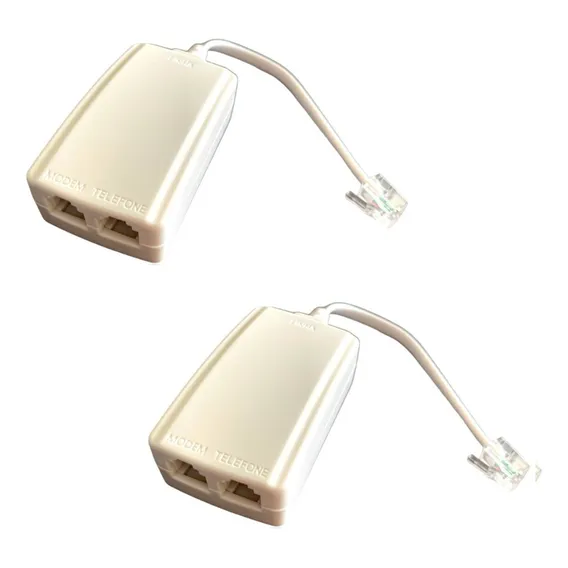 Kit 2x Micro Filtro Duplo Adsl Telefone Modem Internet Duplo Foto 1