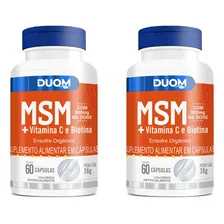 Kit 2x Msm + Vitamina C E Biotina 2x60 Cápsulas Druom Sabor Sem Sabor Foto  mini 1
