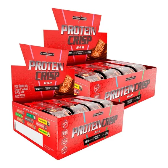 Kit 2x Protein Crisp Bar Barra De Proteina Integralmedica Sabor 2x Trufa De Avelã Foto 1