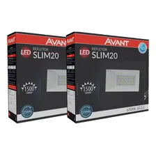 Kit 2x Refletor Slim Avant 20w Luz Branco Frio 6500k Bivolt Foto  mini 1