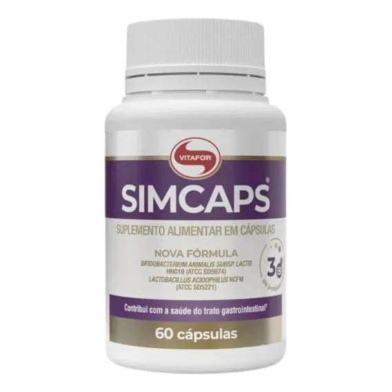 Kit 2x: Simcaps Probiótico Vitafor 60 Cápsulas Foto 1