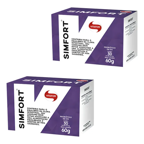 Kit 2x Simfort 30 Sachês 2g Vitafor Foto 1