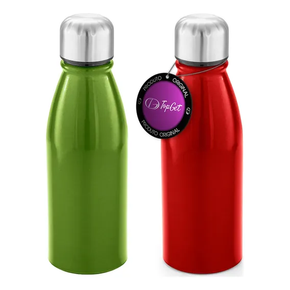 Kit 2x Squeeze Alumínio 500  Wave Topget Verde E Vermelho Foto 1