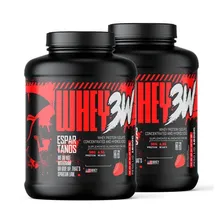 Kit 2x Whey 3w 1,8kg Espartanos - Total De 3,6kg Sabor Morango + Morango Foto  mini 1