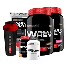 Kit 2x Whey 900g + Bcaa + Creatina + Coquet. + Waxy Maize Foto  mini 1