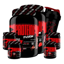 Kit 2x Whey Chocolate/morango 2x Bcaa 2x Creatina E Shaker Foto mini 2