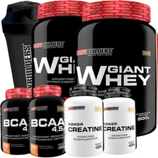 Kit 2x Whey Proteina 2x Bcaa 2x Creatina Coqueteleira Bodybuilders Sabor Baunilha Foto mini 1