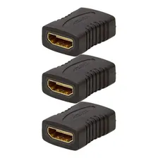 Kit 3 Adaptador Hdmi Femea X Femea Emenda Extensor Foto mini  2