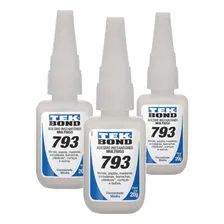 Kit 3 Adesivo Cola Instantânea Cianoacrilato 793 20g Tekbond Foto  mini 1