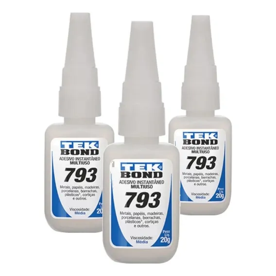 Kit 3 Adesivo Cola Instantânea Cianoacrilato 793 20g Tekbond Foto 1