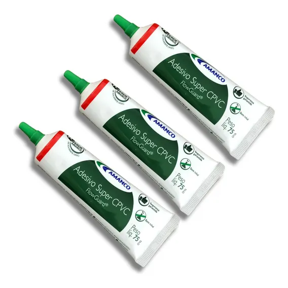 Kit 3 Adesivo Super Cola Cpvc 75g Amanco Construção Foto 1