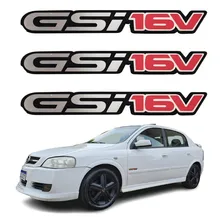 Kit 3 Adesivos Resinados Chevrolet Astra GSI16V Cromado Foto mini 1
