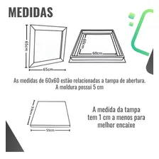 Kit 3 Alçapão Forro De Gesso Drywall 60x60 C/ Tampa E Click Cor Branco Foto mini 3