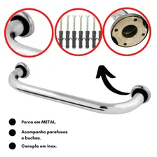 Kit 3 Alças Barras De Apoio 80 Cm, 60 Cm E 50 Cm Oferta Cor Prateado Foto mini 4