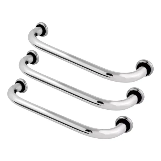 Kit 3 Alças Barras De Apoio 80 Cm, 60 Cm E 50 Cm Oferta Cor Prateado Foto 1