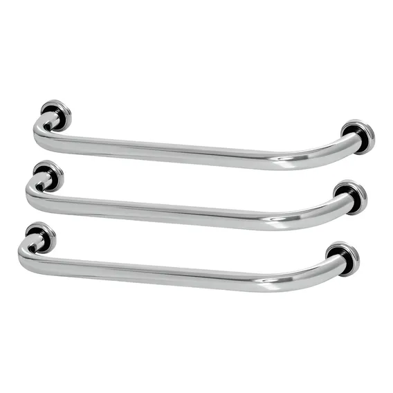 Kit 3 Alças Ou Barra De Apoio, 2 Alças 60 Cm E 1 Alça 40 Cm Cor Prateado Premier Foto 1