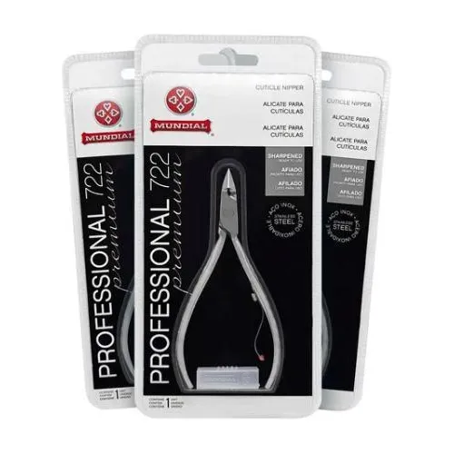 Kit 3 Alicate Cutícula Profissional 722 Premium Inox Mundial Foto 1