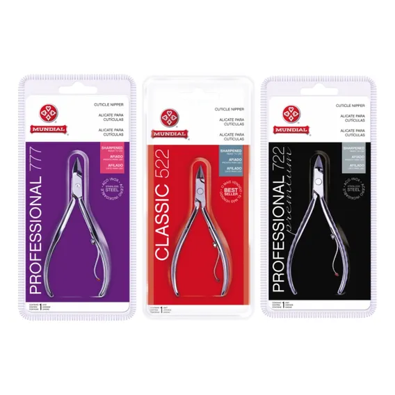Kit 3 Alicates Cutícula 722 777 522 Aço Profissional Mundial Foto 1