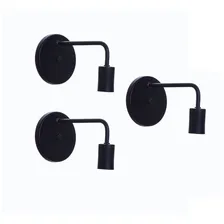 Kit 3 Arandela Industrial Gourmet Parede Tubo Bocal E27 Estrutura Preto/total Foto mini 1