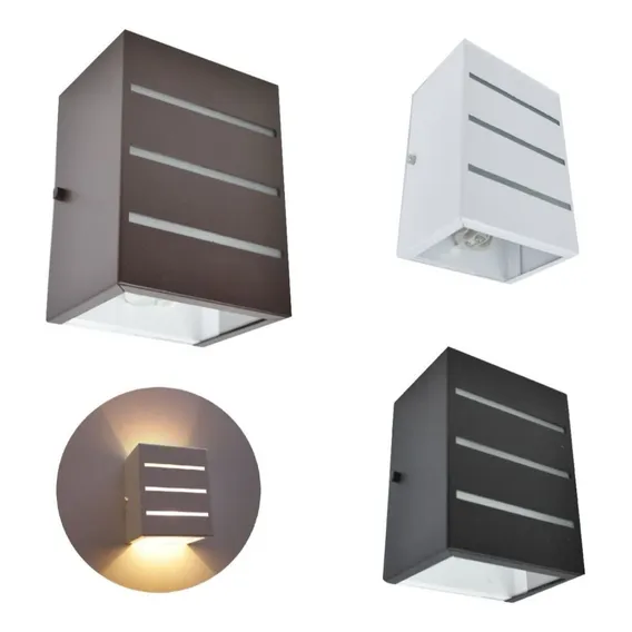 Kit 3 Arandelas Frisada 2 Fachos Uso Externo Interno Estrutura Marrom Foto 1