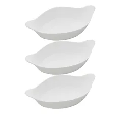 Kit 3 Assadeiras Travessas Vidro Marinex Branco Foto  mini 1