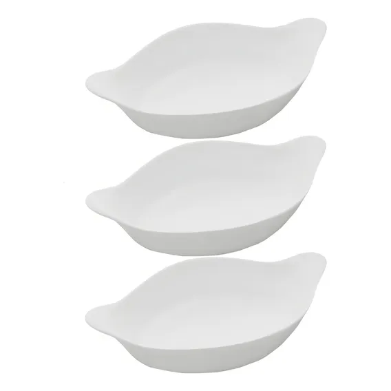 Kit 3 Assadeiras Travessas Vidro Marinex Branco Foto 1