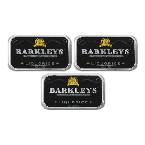 Kit 3 Bala Barkleys Liquorice Pastilhas Sabor Alcaçuz 50g Foto 1