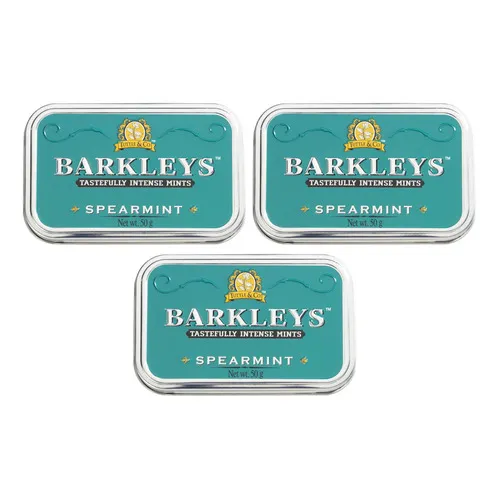 Kit 3 Bala Barkleys Spearmint Pastilhas Sabor Hortelã 50g Foto 1