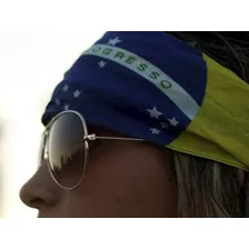 Kit 3 Bandanas Bandeira Do Brasil Versátil 55 Cm Foto mini  3