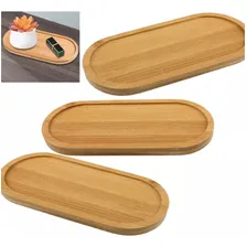 Kit 3 Bandejas De Madeira Tábua Petisqueira 19cm Decoração Foto mini 1