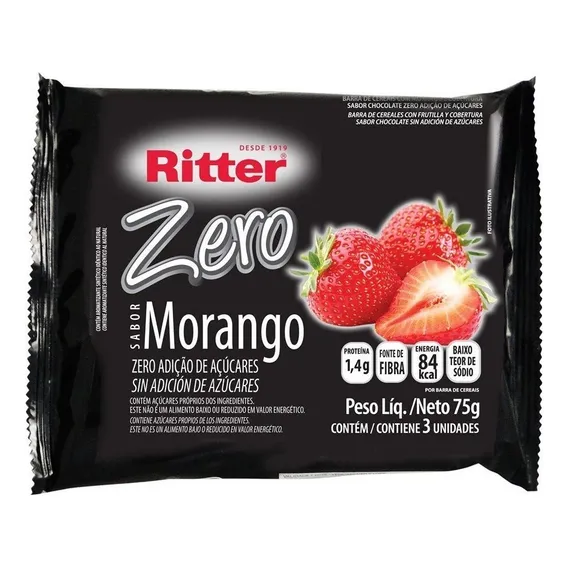 Kit 3 Barra De Cereais Ritter Morango Diet Foto 1