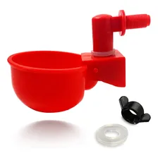 Kit 3 Bebedouro Aves, Frangos, Galinhas Com Porca Para Balde Cor Vermelho Foto mini 4