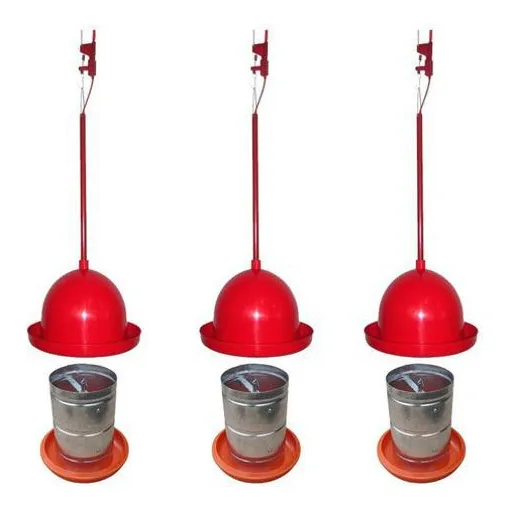 Kit 3 Bebedouros Pendulares + 3 Comedouros Galvanizado 5kg Foto 1