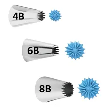 Kit 3 Bicos Wilton 4b 6b 8b Sem Emendas Originais Aço Inox Foto mini 1