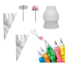 Kit 3 Bicos Wilton Chuveirinho 134 233 E 234 + Tesoura Foto mini 2