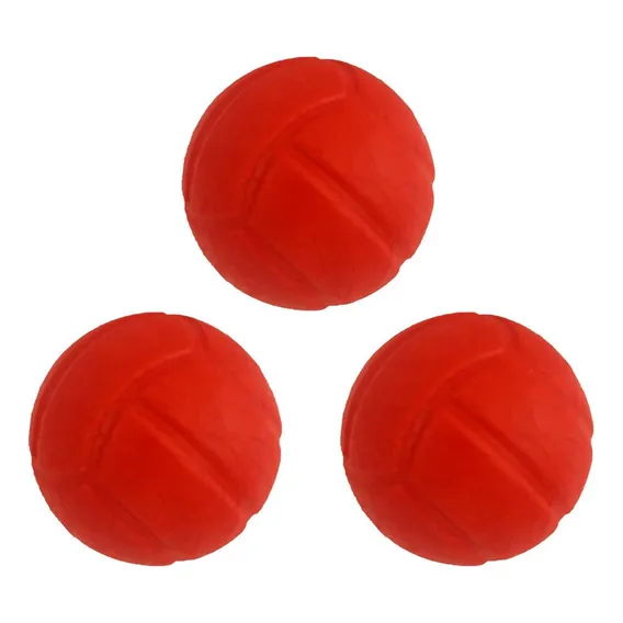 Kit 3 Bola Cães Pet Borracha Maciça Gr 75mm/7,5cm Premium Cor Vermelho Foto 1
