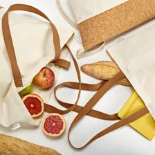Kit 3 Bolsas Ecobag Algodão C/ Detalhe Em Cortiça 46x38cm Foto mini 2