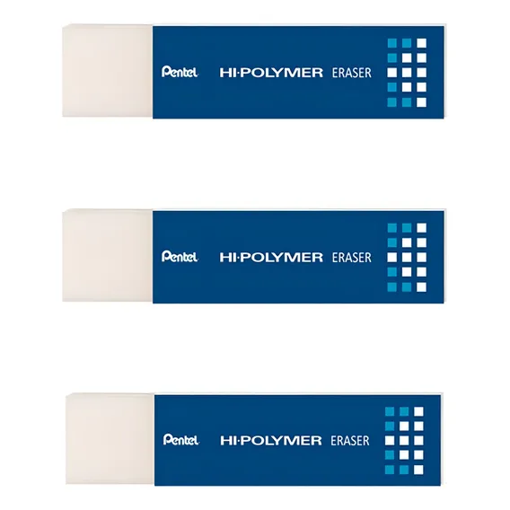 Kit 3 Borracha Pentel Hi-polymer Eraser Slim Type Ezee02 Foto 1