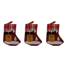 Kit 3 Botas Natalinas Luxo Decorativo Enfeite Natal Cor Vermelho Foto  mini 1
