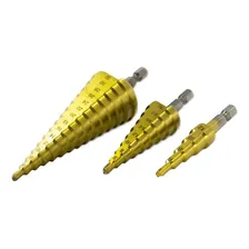 Kit 3 Brocas Escalonadas Cônicas De Titânio Hss 4/32mm Foto mini 3