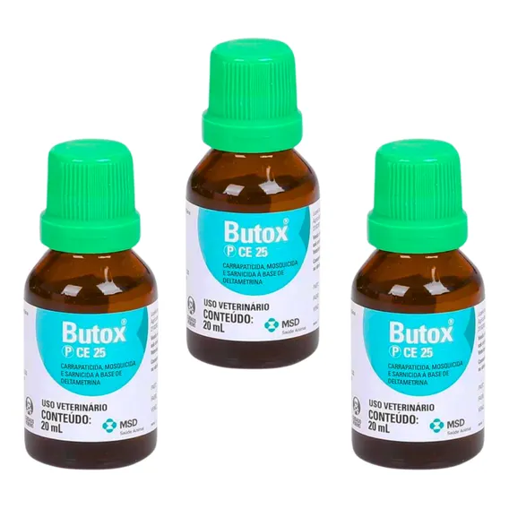 Kit 3 Butox 20ml - Anti Pulgas Carrapatos Mosquitos Foto 1