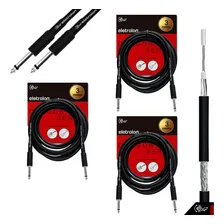 Kit 3 Cabo P10 P10 Mono Para Violão Guitarra Baixo 3m Metros Foto mini 1