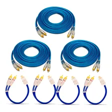 Kit 3 Cabos Rca 5 Metros + 4 Cabos Y 1 Fêmea 2 Machos Foto  mini 1